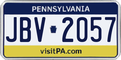 PA license plate JBV2057