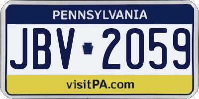 PA license plate JBV2059