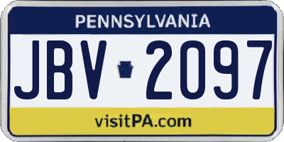 PA license plate JBV2097