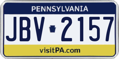 PA license plate JBV2157