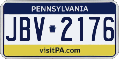 PA license plate JBV2176