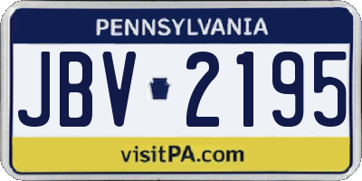 PA license plate JBV2195