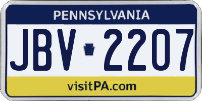 PA license plate JBV2207