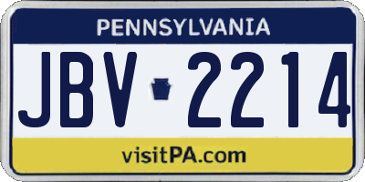 PA license plate JBV2214