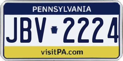 PA license plate JBV2224