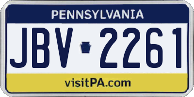 PA license plate JBV2261
