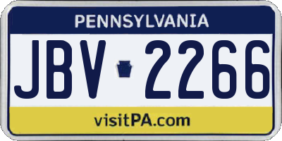 PA license plate JBV2266