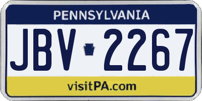 PA license plate JBV2267