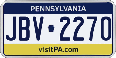 PA license plate JBV2270