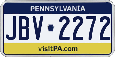 PA license plate JBV2272