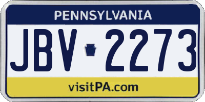 PA license plate JBV2273