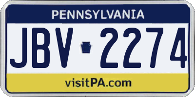 PA license plate JBV2274