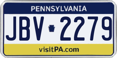 PA license plate JBV2279