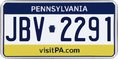 PA license plate JBV2291