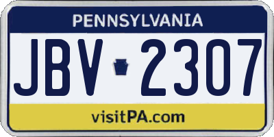 PA license plate JBV2307