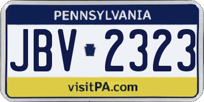 PA license plate JBV2323