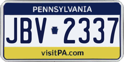 PA license plate JBV2337