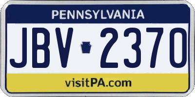PA license plate JBV2370