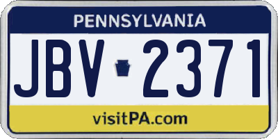PA license plate JBV2371