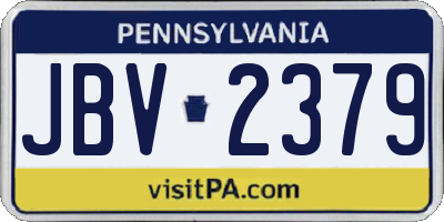 PA license plate JBV2379