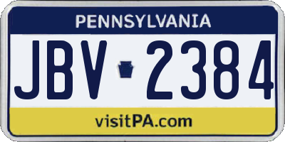 PA license plate JBV2384