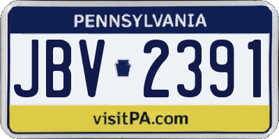 PA license plate JBV2391
