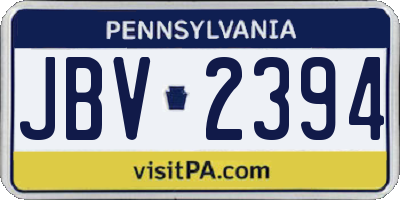 PA license plate JBV2394