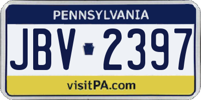 PA license plate JBV2397