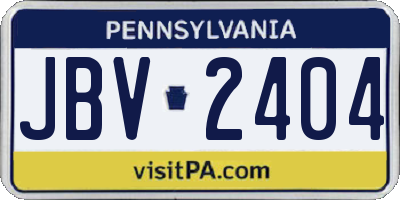 PA license plate JBV2404