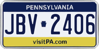 PA license plate JBV2406