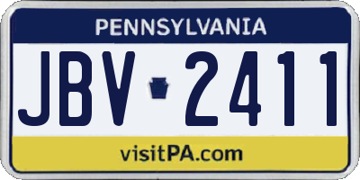 PA license plate JBV2411