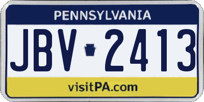 PA license plate JBV2413