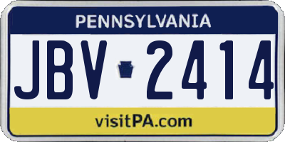 PA license plate JBV2414