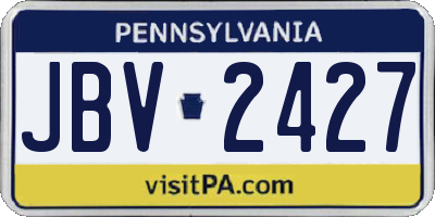 PA license plate JBV2427