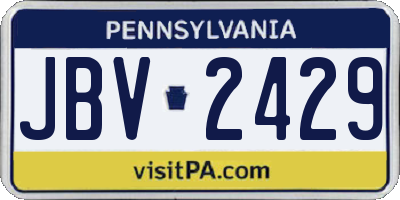 PA license plate JBV2429