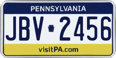 PA license plate JBV2456