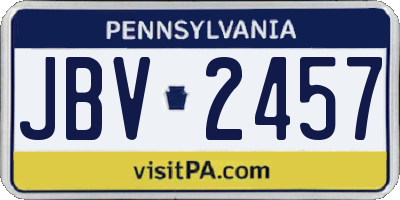 PA license plate JBV2457