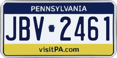PA license plate JBV2461