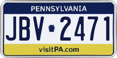 PA license plate JBV2471