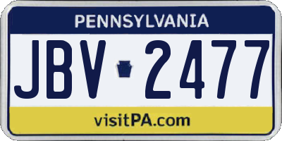 PA license plate JBV2477
