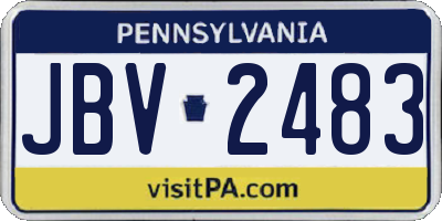 PA license plate JBV2483