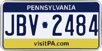 PA license plate JBV2484