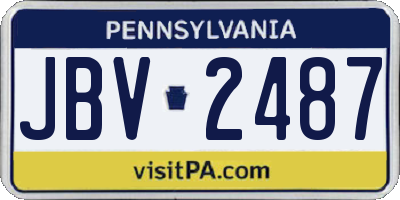 PA license plate JBV2487