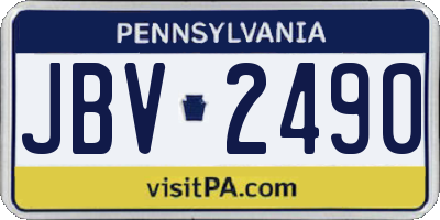 PA license plate JBV2490