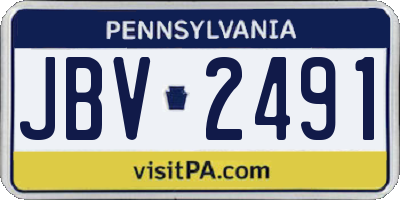 PA license plate JBV2491