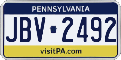 PA license plate JBV2492