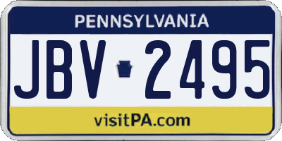 PA license plate JBV2495