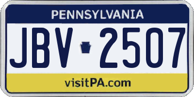 PA license plate JBV2507