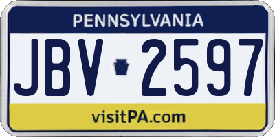 PA license plate JBV2597