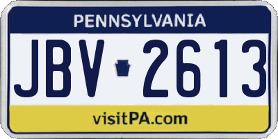 PA license plate JBV2613